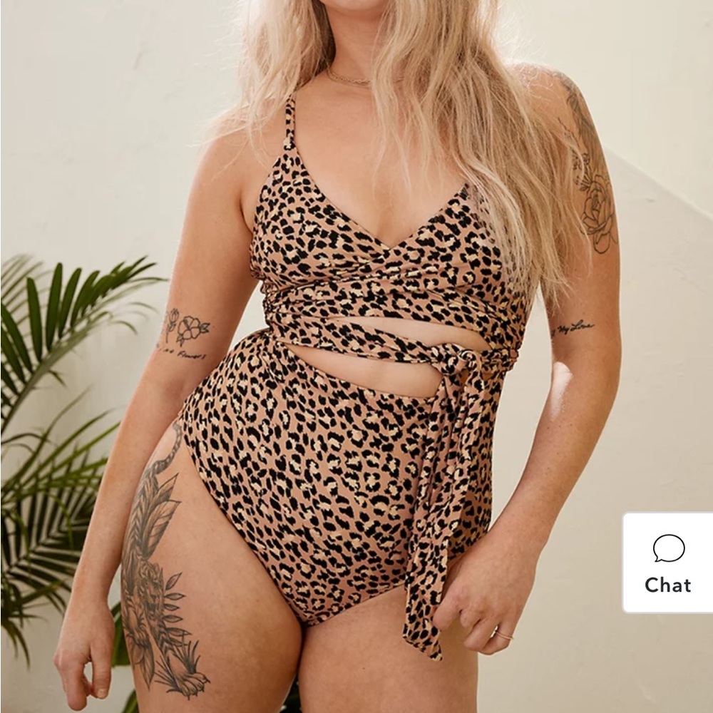 Aerie Leopard Full Coverage One Piece Swimsuit